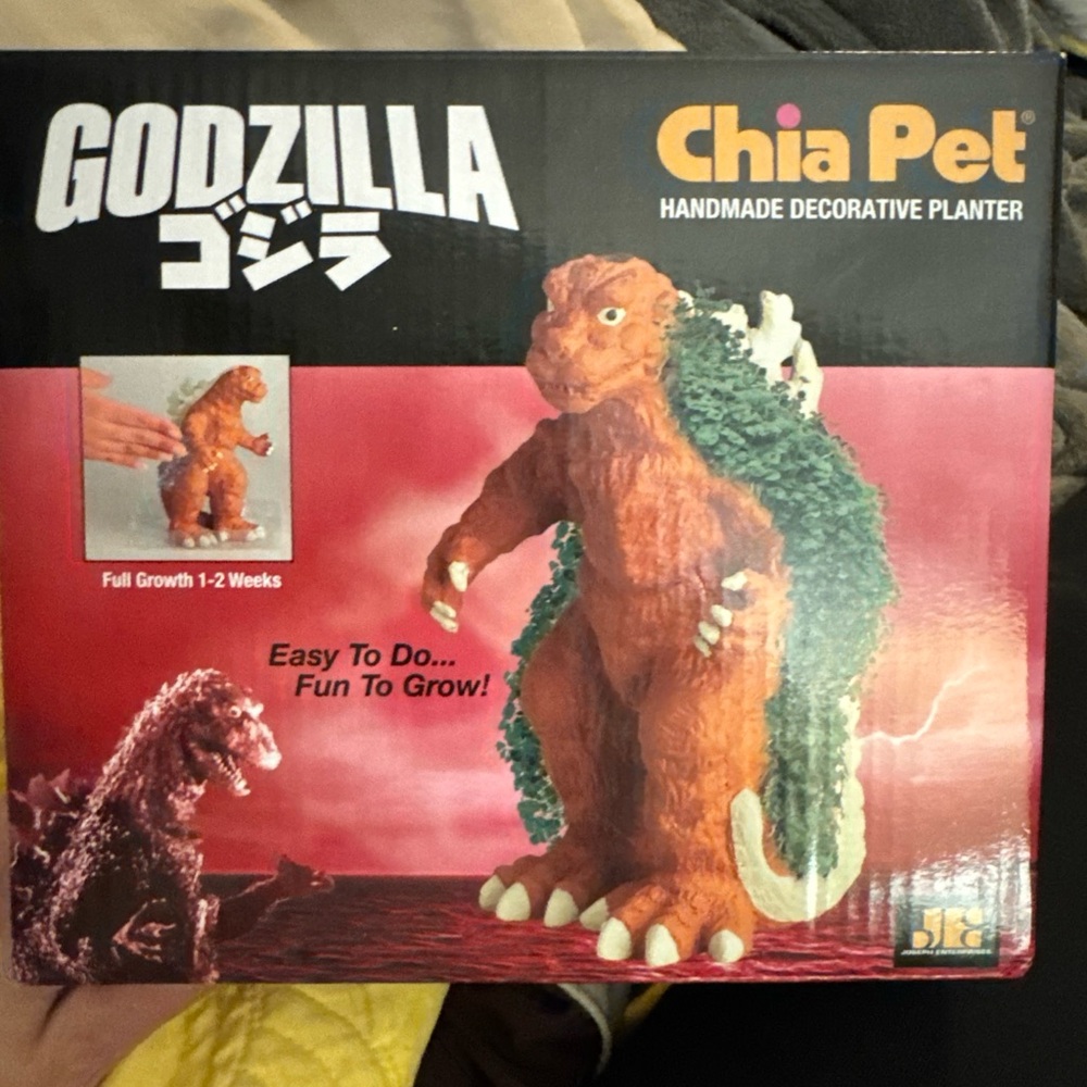 Chia Pet Godzilla Handmade Decorative Planter - Brown and Green